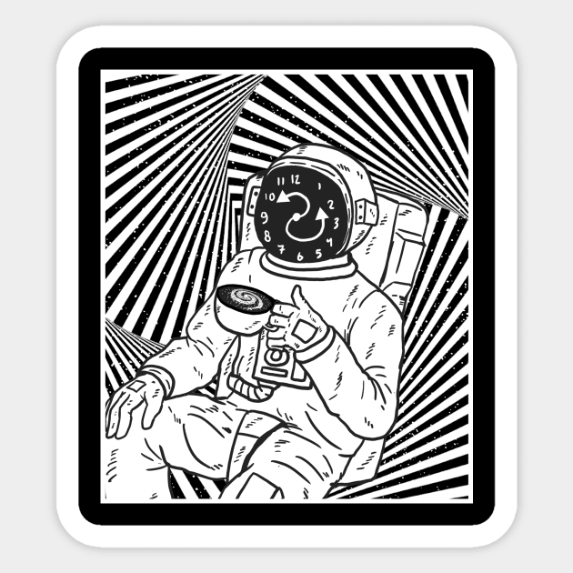 Trippy Astronaut chilling in Space Sticker by SpaceART